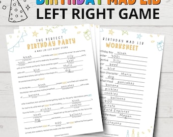 Birthday Mad Lib Left Right Story | Birthday Left Right Game | Pass the Gift Game | Birthday Gift Exchange Game | Birthday Party Games