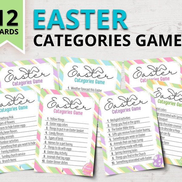 Easter Categories Game | Easter Scattergories-Inspired Game | Printable Easter Party Games | Funny Easter Games for Kids