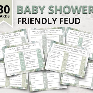 Juego de pelea amigable para baby shower en la naturaleza / Juego de estilo de pelea familiar para baby shower / Feud para baby shower / Juegos de baby shower / Juegos divertidos para fiestas de bebés