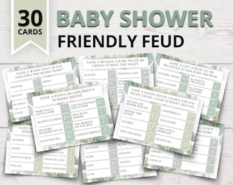 Nature Baby Shower Friendly Feud Game | Baby Shower Family Feud Style Game | Baby Shower Feud | Baby Shower Games | Funny Baby Party Games