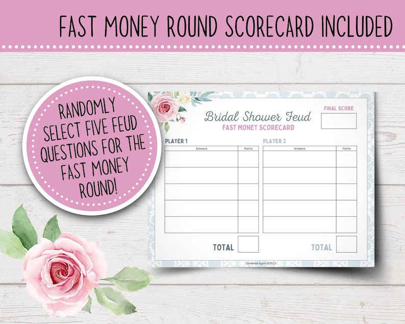Bridal Shower Friendly Feud Game | Bridal Shower Family Party Game | Bridal Shower Feud | Wedding Friendly Feud | Bridal Shower Games image 5