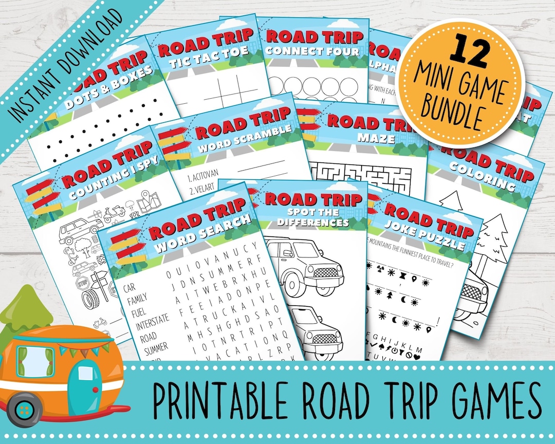 Printable Road Trip Games Bundle | Road Trip Games for Kids | Printable ...