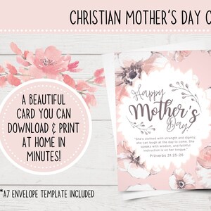 Printable Mother's Day Card | Christian Mother's Day Card | Proverbs 31 ...