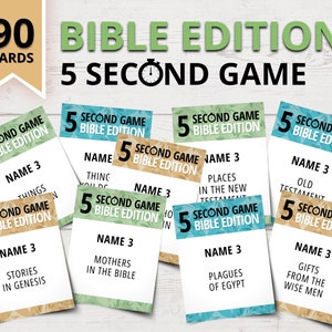Christian Bible 5 Second Game | Bible Edition 5 Second Game | Bible Party Games | Printable Bible Games | Church Games | Sunday School Games