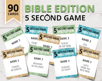 Christian Bible 5 Second Game | Bible Edition 5 Second Game | Bible Party Games | Printable Bible Games | Church Games | Sunday School Games