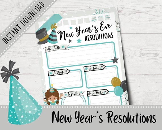New Year's Resolutions for Kids New Year's Eve