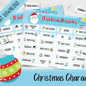 Christmas Charades Game | Christmas Guesstures | Christmas Party Games | Virtual Christmas Games | Printable