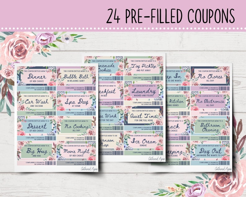 Printable Mom Coupons Rose Garden Printable Coupon Book for Mom