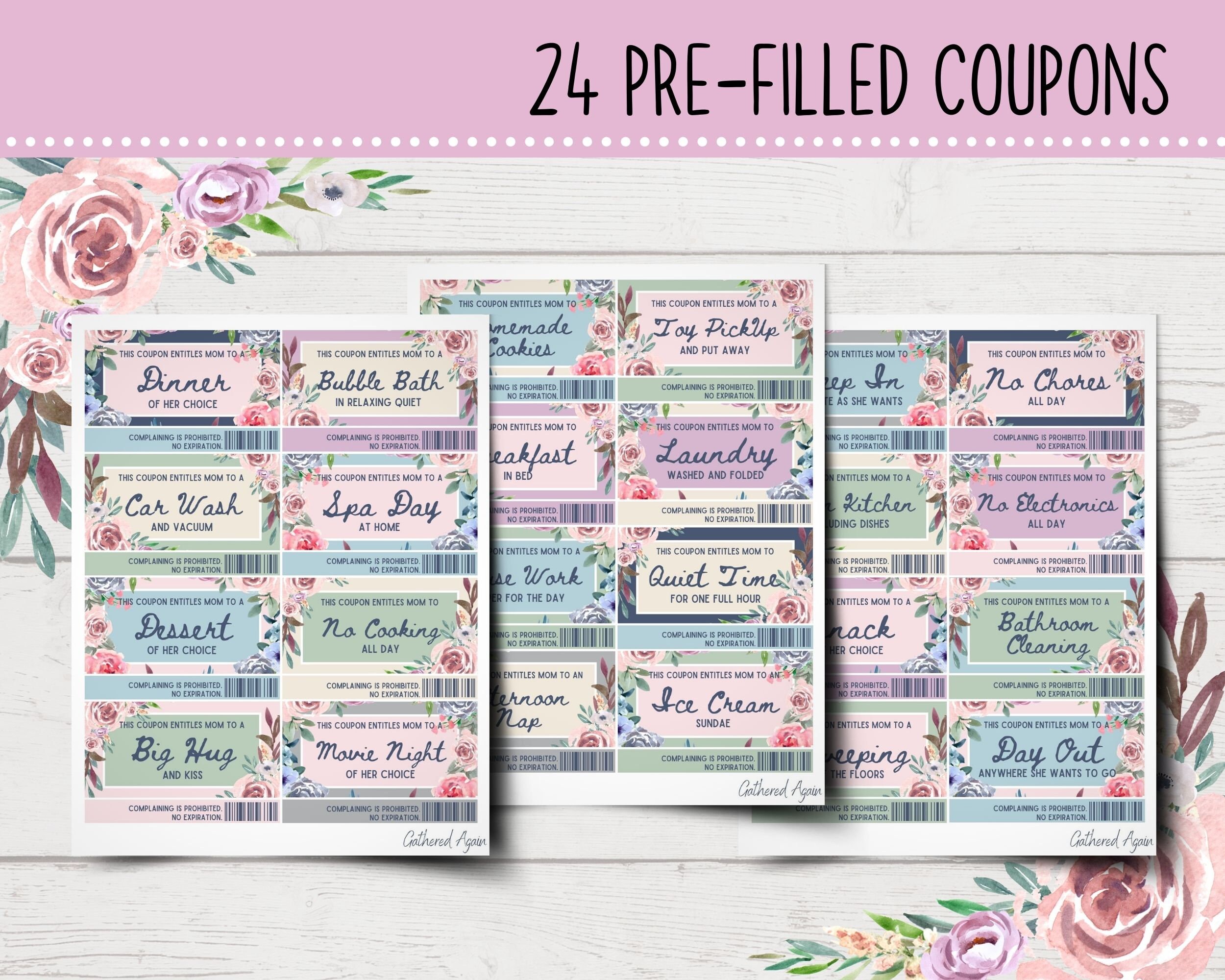 Printable Mom Coupons - Rose Garden | Printable Coupon Book for Mom ...