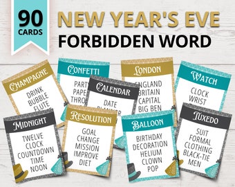 New Year's Eve Forbidden Words Game | Funny New Year's Eve Word Game | Printable New Year's Eve Party Games | Fun New Year's Eve Games