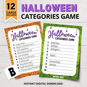 Halloween Categories Game | Halloween Scattergories-Style Game | Printable Halloween Party Games | Funny Halloween Games