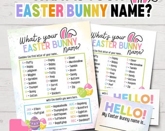 What's Your Easter Bunny Name? | Easter Bunny Name Game | Printable Easter Games | Funny Easter Party Games for Kids | Easter Name Game