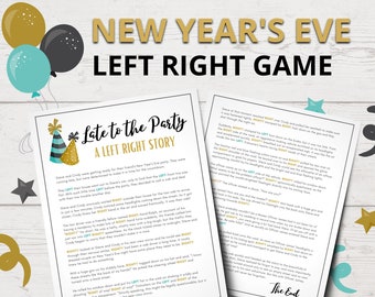 New Year's Left Right Game | Printable New Year's Eve Left Right Story | New Year's Eve Party Games | Pass the Gift | Gift Exchange Game