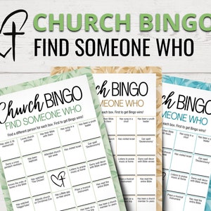 Printable Church Bingo Game | Christian Bingo Game | Find Someone Who Bingo Game | Church Game Night | Church Party Games | Bible Study Game