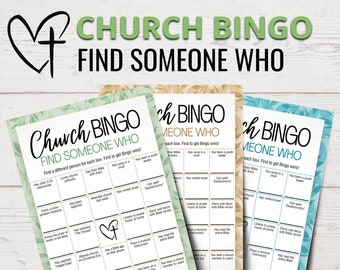 Printable Church Bingo Game | Christian Bingo Game | Find Someone Who Bingo Game | Church Game Night | Church Party Games | Bible Study Game