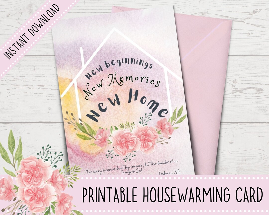 Printable Housewarming Card | Christian Housewarming Card | Printable ...