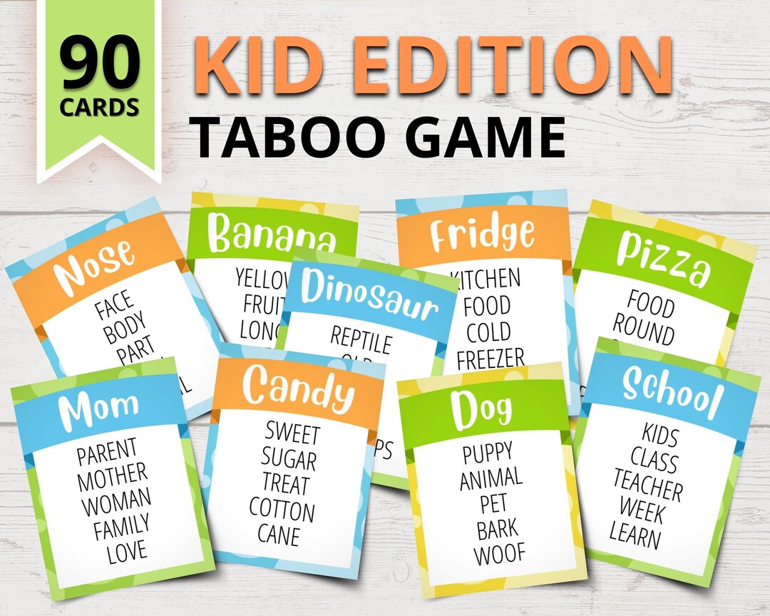 Taboo Game for Kids Printable Kid-edition Taboo Cards Kid - Etsy