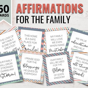 Familien Affirmationskarten | Positive Affirmationen für Familie | Christliche Affirmationen | Druckbare Affirmationskarten | Tägliche Affirmationen