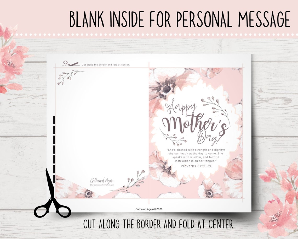 Printable Mother's Day Card Christian Mother's Day Card Proverbs 31 ...
