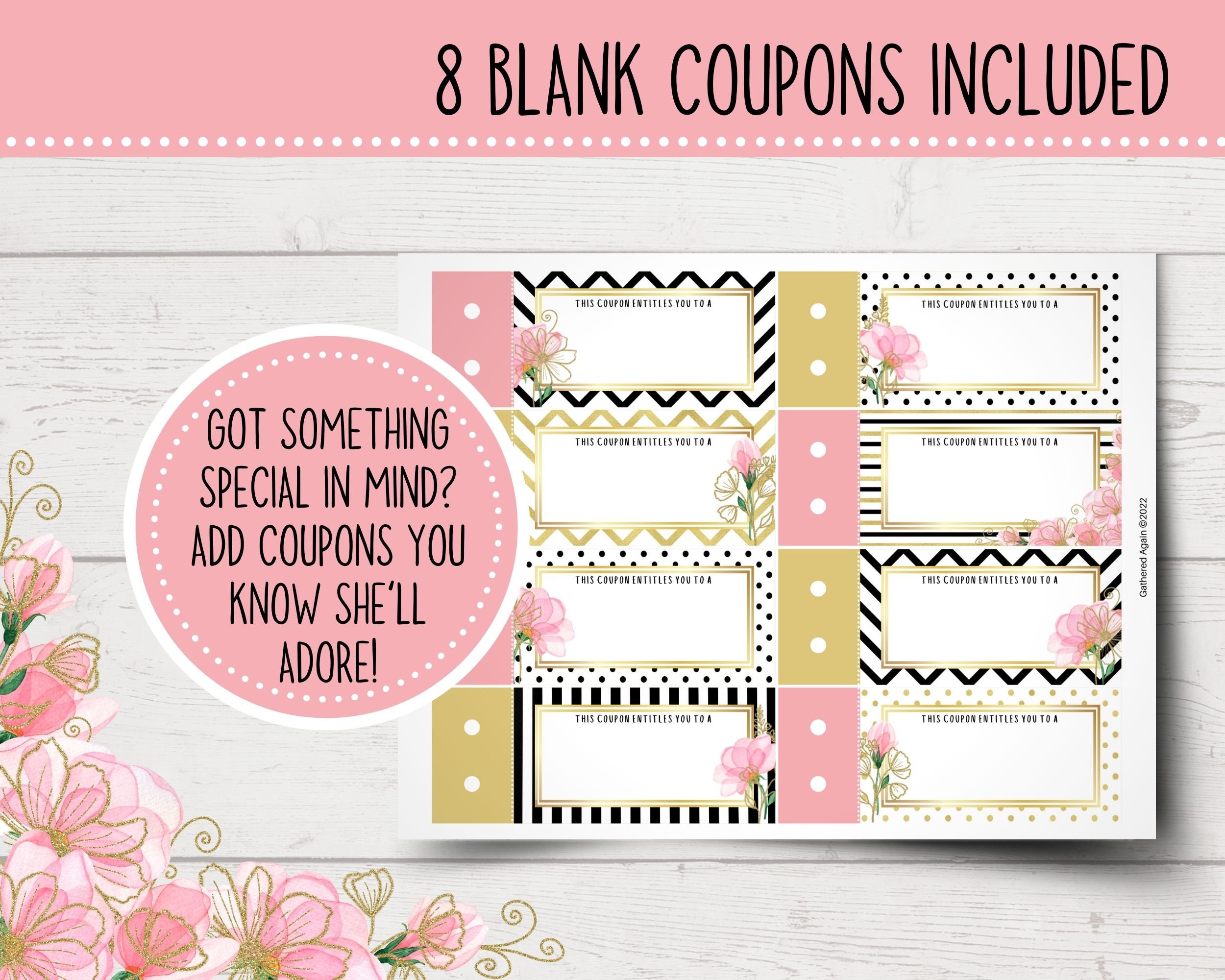 Printable Birthday Coupon Book for Her Best Friend Coupons Mom Coupons ...