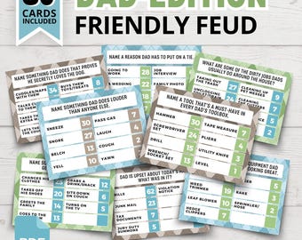 Dad-Edition Friendly Feud Game | Father's Day Family Feud Style Game | Dad Feud Game | Funny Father's Day Games | Dad Birthday Party Games