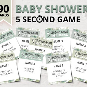 Nature Baby Shower 5-Second Game | Baby-Edition 5 Second Game | Printable Baby Shower Games | Funny Baby Shower Party Games | Baby Games