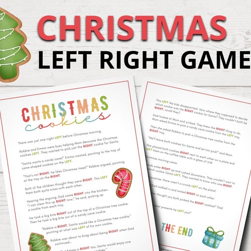 Christmas Left Right Story Christmas Pass the Gift Game - Etsy