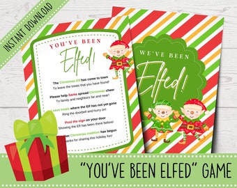 Christmas You've Been Elfed Printable | You've Been Jingled | Printable You've Been Elfed Poem | Elfing Neighbors Printable | Christmas Game