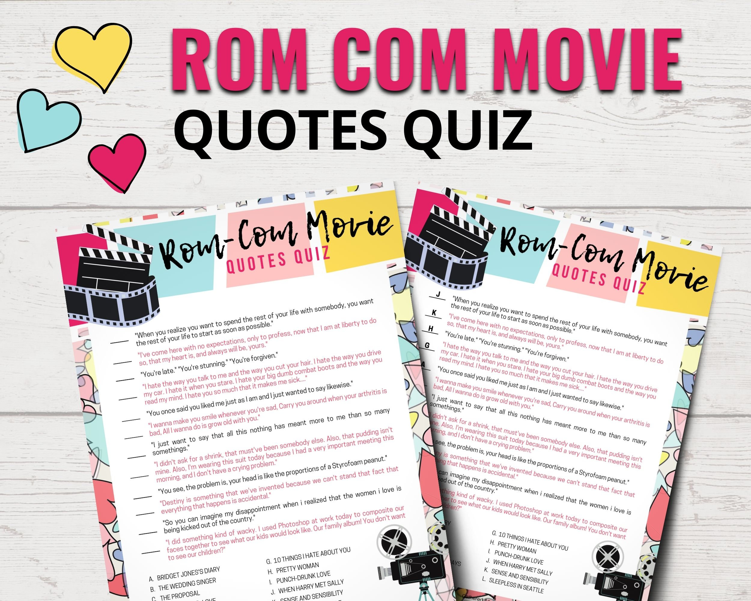Movie Quotes Quiz Guess the Quote Trivia Quiz Valentine's Day