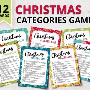 Kerst Categorieën Spel | Op Kerstmis Scattergories geïnspireerd spel | Kerstfeestspellen | Afdrukbare kerstspellen | Kerst Woordspelletjes