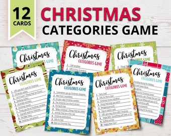 Christmas Categories Game | Christmas Scattergories-Inspired Game | Christmas Party Games | Printable Christmas Games | Christmas Word Games