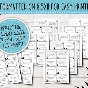 Old Testament Bible Trivia Cards | Bible Trivia Questions | Printable ...