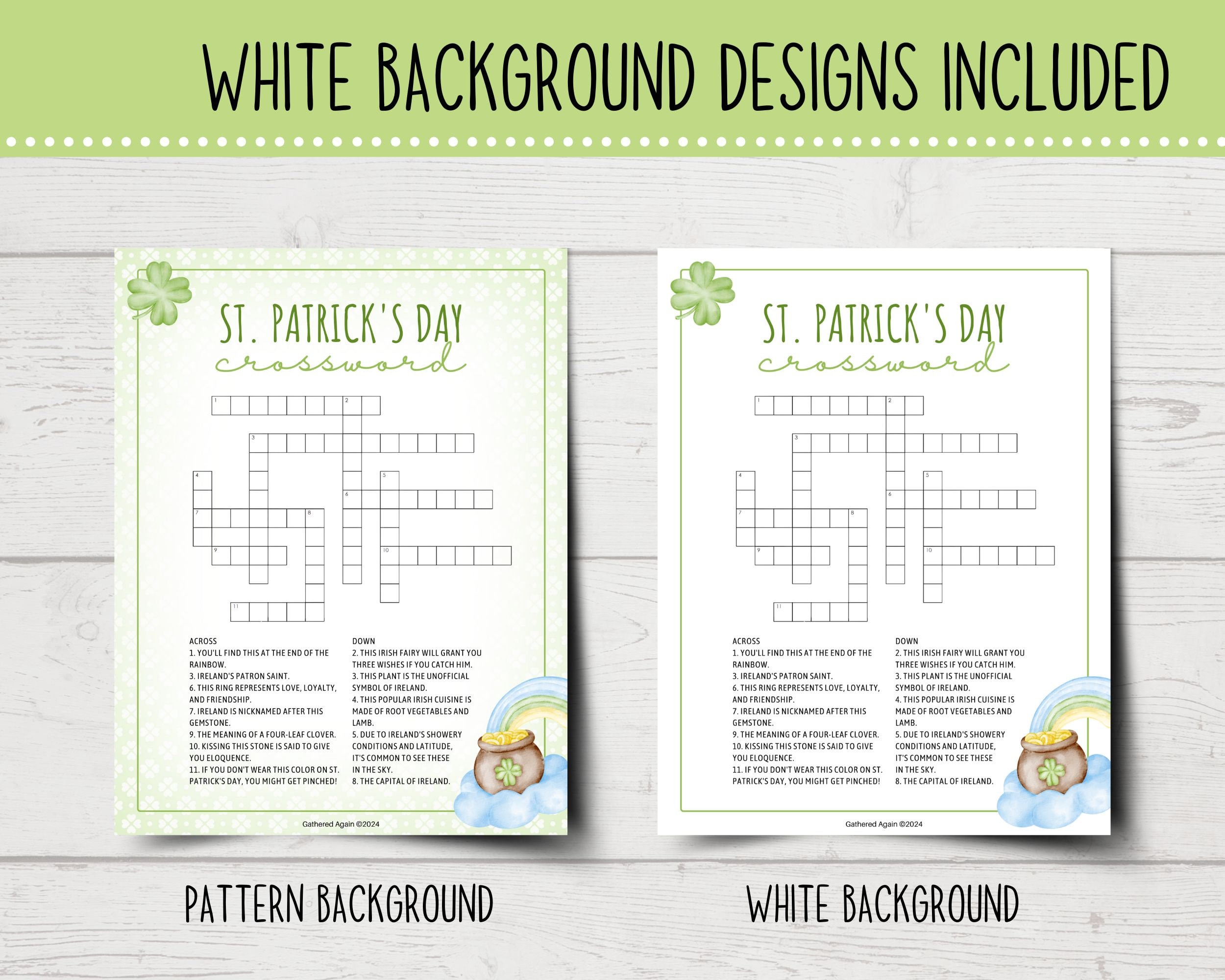 St. Patrick's Day Crossword Puzzle | Printable St. Patrick's Day Party ...