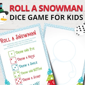 Roll A Snowman Dice Game | Christmas Dice Game | Draw a Snowman Dice Game | Christmas Party Games | Christmas Games for Kids