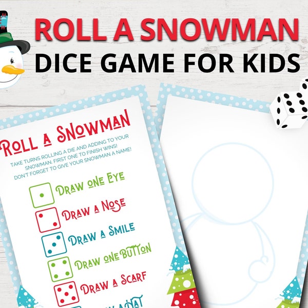 Roll A Snowman Dice Game | Christmas Dice Game | Draw a Snowman Dice Game | Christmas Party Games | Christmas Games for Kids