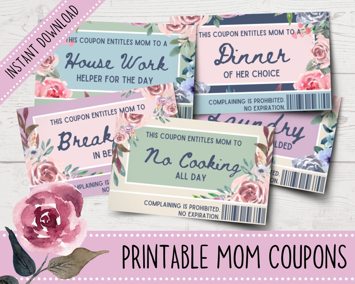 Printable Mom Coupons - Rose Garden | Printable Coupon Book for Mom ...