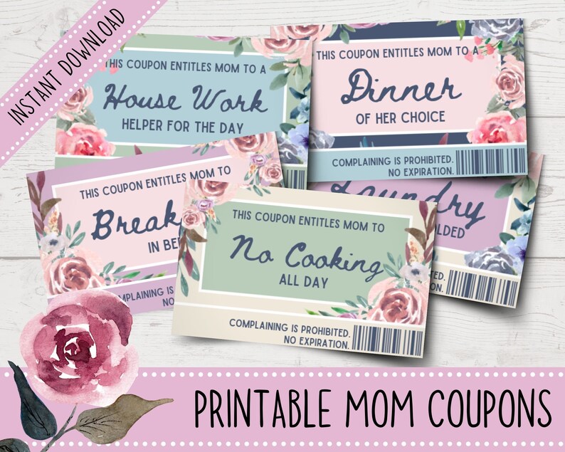 Printable Mom Coupons Rose Garden Printable Coupon Book for Mom