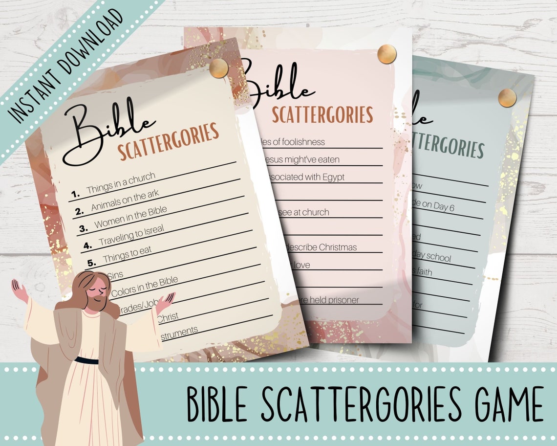 Bible Scattergories Game Printable Scattergories Cards - Etsy