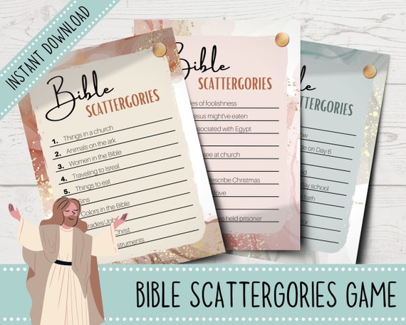 Bible Scattergories Game Printable Scattergories Cards - Etsy