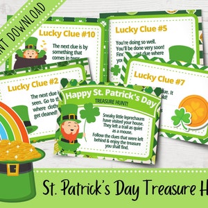 St. Patrick&#39;s Day Treasure Hunt | St. Patrick&#39;s Day Games | Scavenger Hunt | Printable | Instant Download