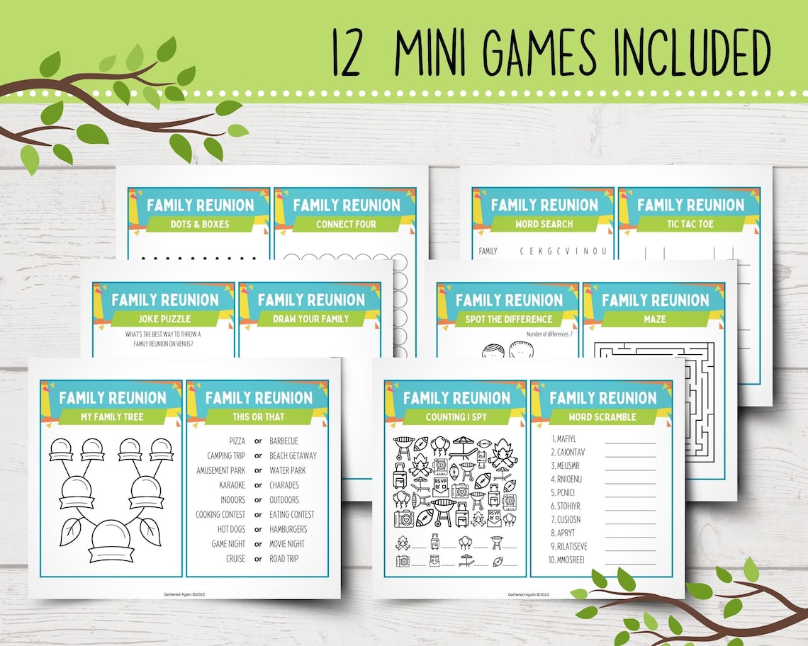 Printable Family Reunion Games Bundle | Family Reunion Games for Kids ...