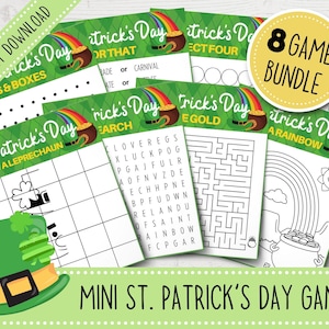 Printable St. Patrick&#39;s Day Games for Kids | Mini St. Patty&#39;s Day Games | St. Patrick&#39;s Day Party Games | St. Patrick&#39;s Day Games for School