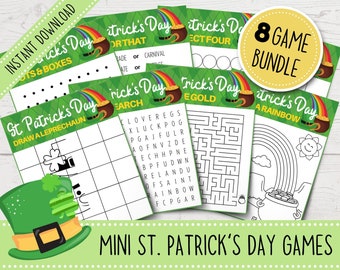Printable St. Patrick's Day Games for Kids | Mini St. Patty's Day Games | St. Patrick's Day Party Games | St. Patrick's Day Games for School