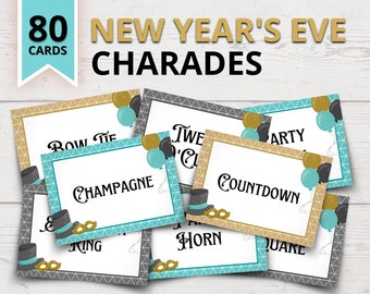 New Year's Eve Charades Game | New Year's Eve Charades Word List | New Year's Eve Guesstures | Printable New Year's Eve Party Games