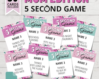 Mom-Edition 5 Second Game | Mother's Day 5 Second Game | Printable Mom Party Games | Mother's Day Games | Birthday Games for Mom | Rose