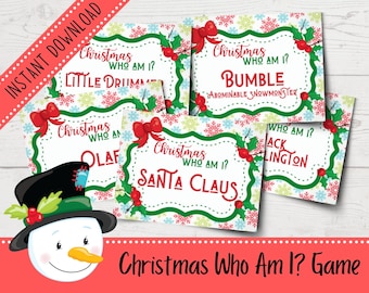 Funny Christmas "Who Am I?" Game | Christmas Party Games | Virtual Christmas | Office Christmas | Christmas Icebreaker Ideas | Printable