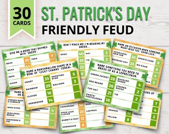 Printable St. Patrick's Day Feud Game | St. Patrick's Day Family Feud-Style Questions | Funny St. Patrick's Day Party Games | Office Party