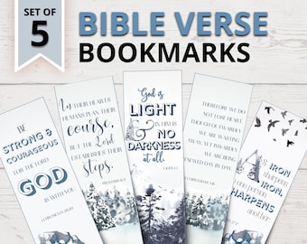 Printable Forest Bible Verses Bookmarks | Christian Bookmarks for Men & Boys | Bible Bookmarks | Printable Bookmarks | Bible Study | Church