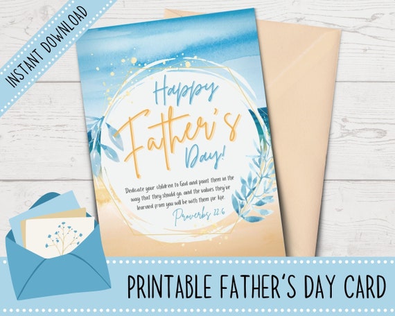 Printable Father's Day Card Christian Father's Day - Etsy