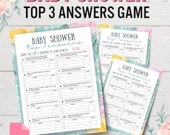 Baby Shower Top 3 Answers Game | Baby Shower Feud Game | Baby Shower Friendly Feud Game | Funny Baby Shower Games | Baby Shower Party Games